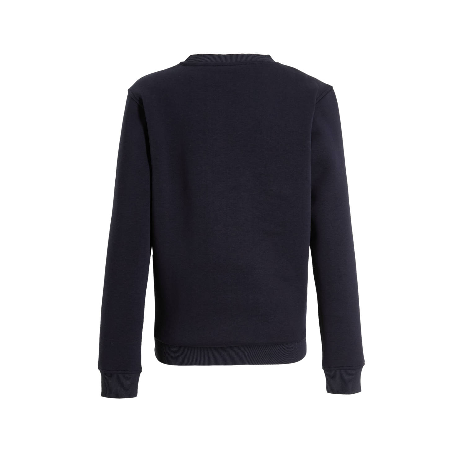 Malelions sweater Inked met printopdruk marine blauw donkeroranje