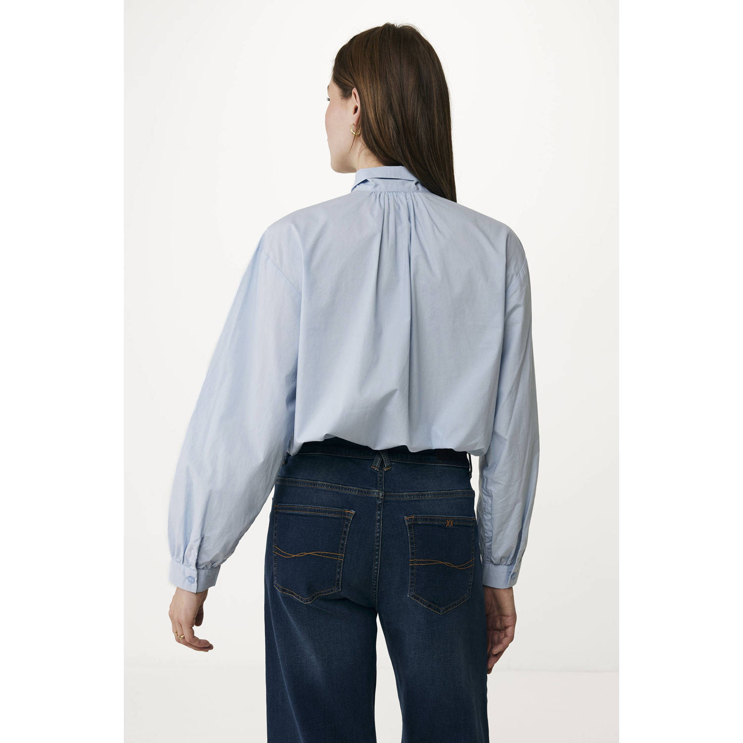 Mexx top Bow tie blouse lichtblauw