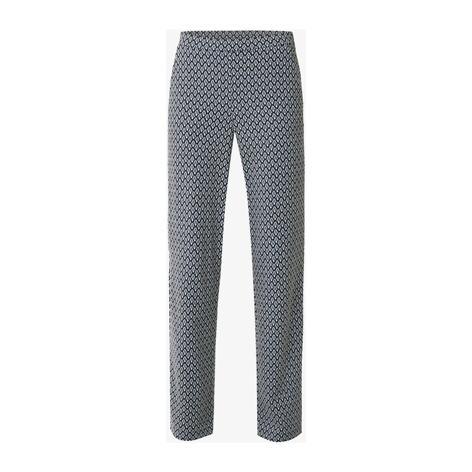 Mexx straight fit broek Easy fit pants knitted jacquard. met jacquard grijsblauw