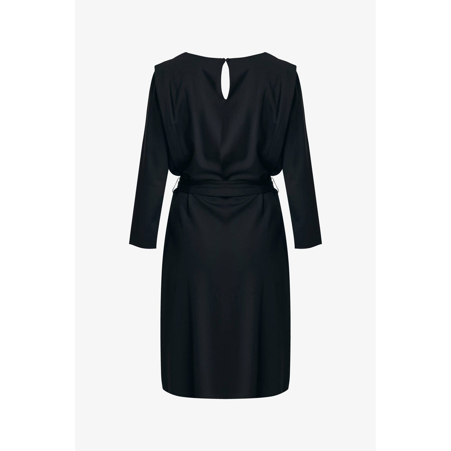 Mexx A-lijn jurk Dress with boat neckline zwart