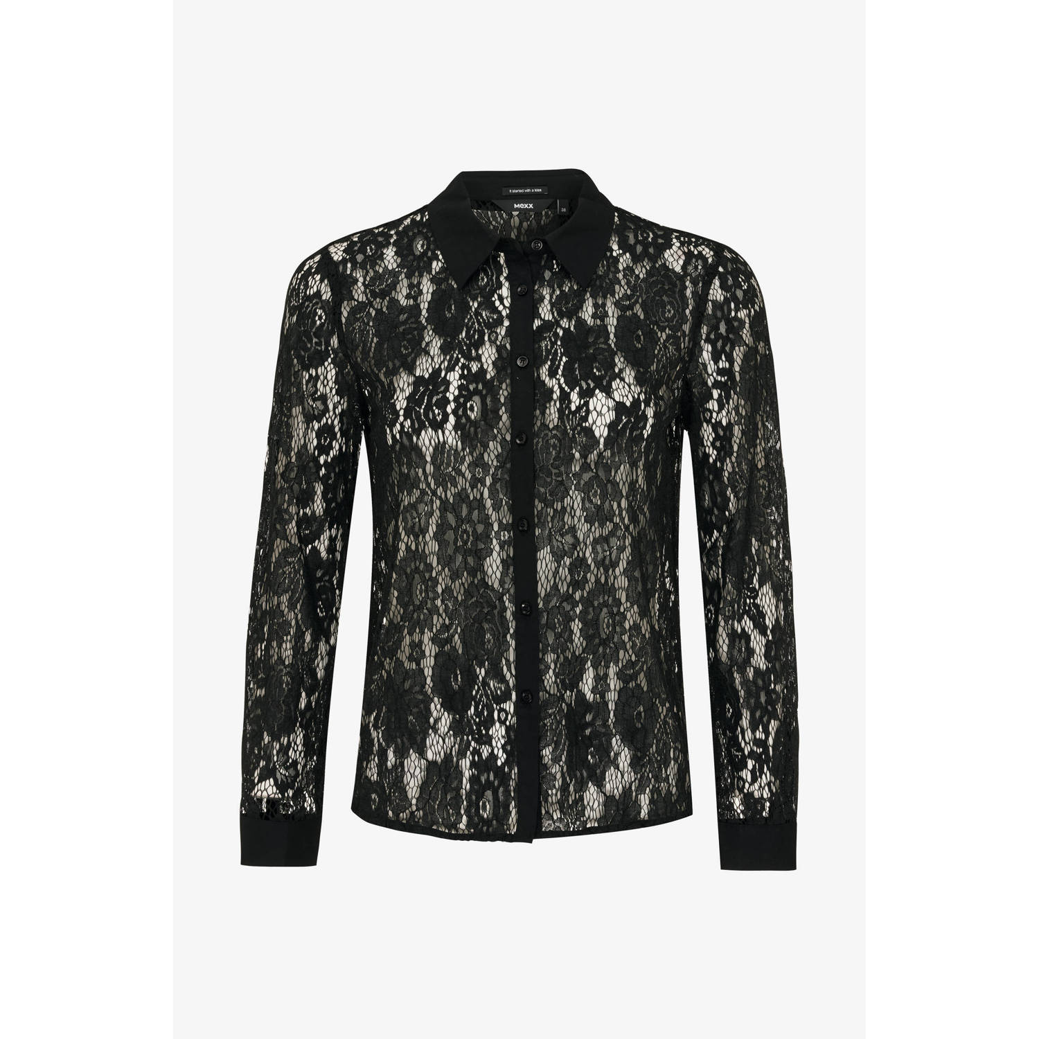 Mexx blouse Lace blouse zwart