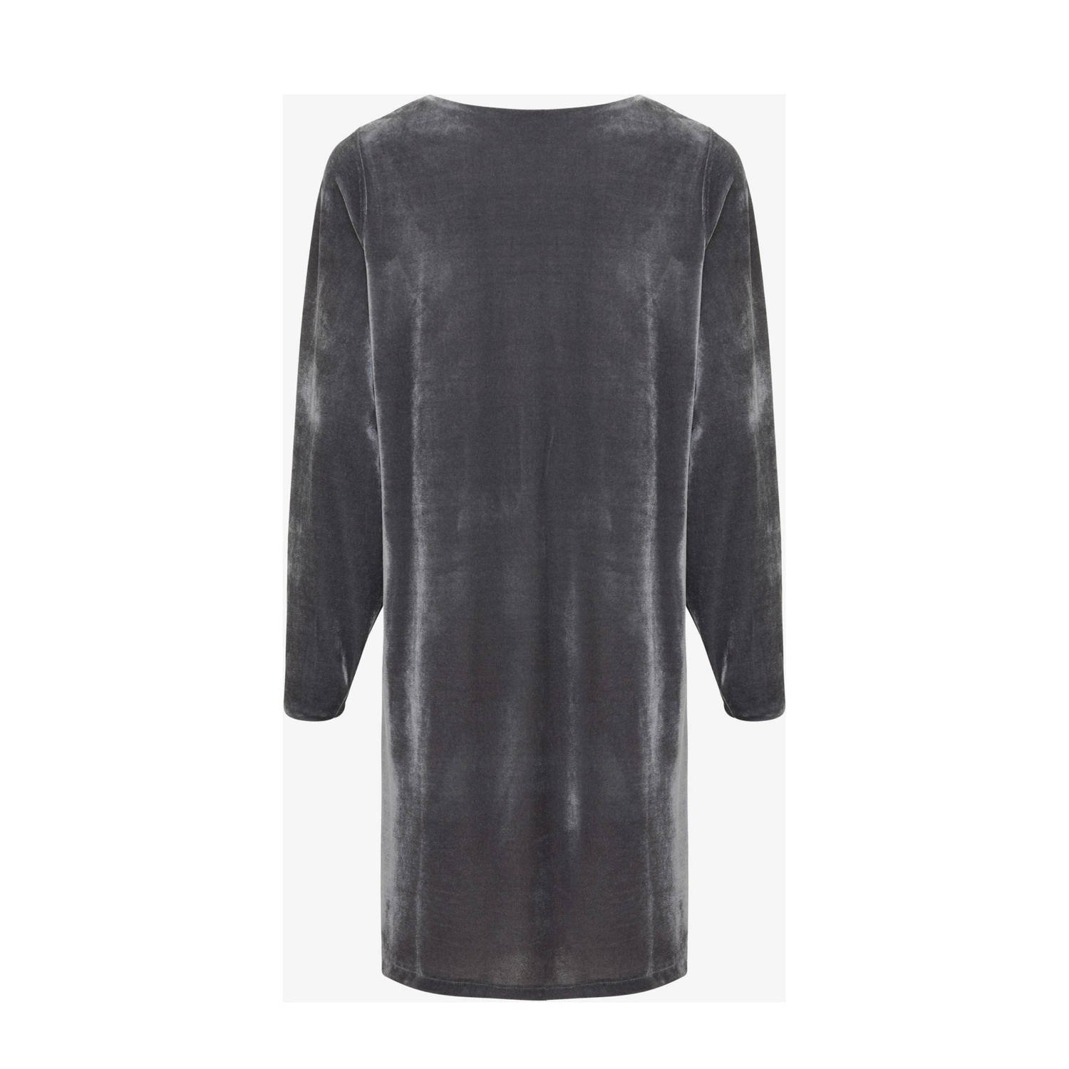 Mexx A-lijn jurk Velvet jersey dress van jersey antraciet