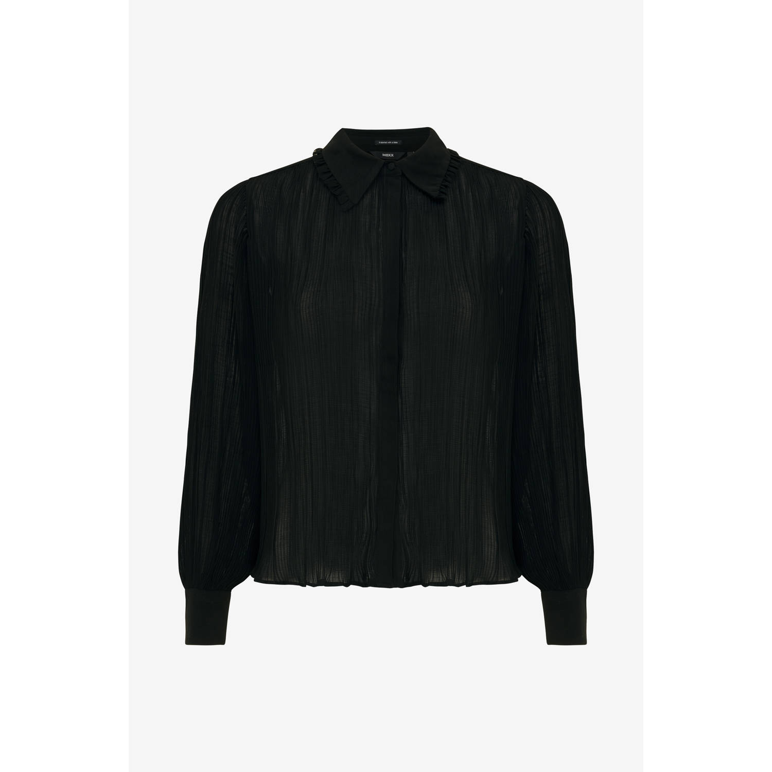 Mexx top Pleated blouse zwart