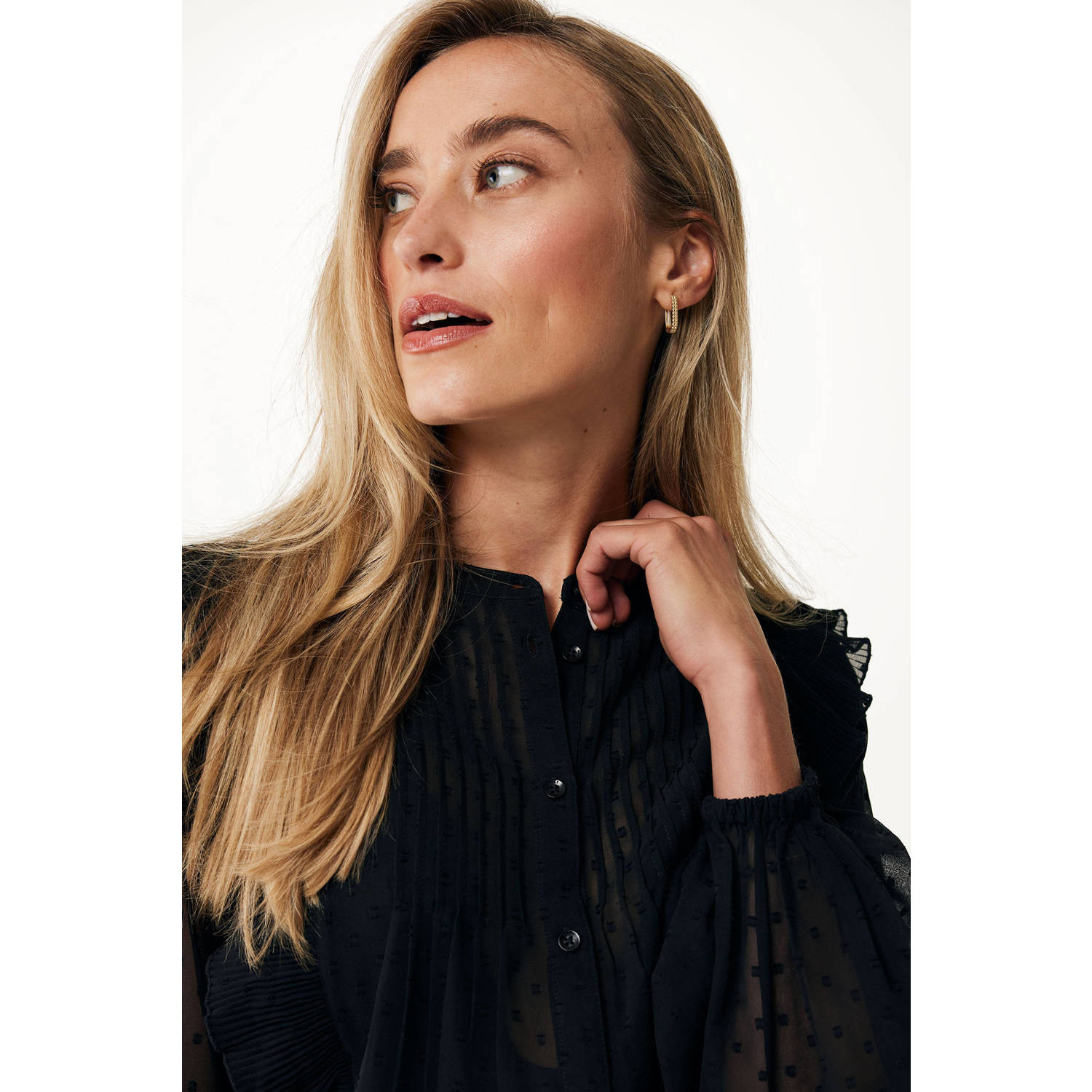 Mexx semi-transparante blouse zwart