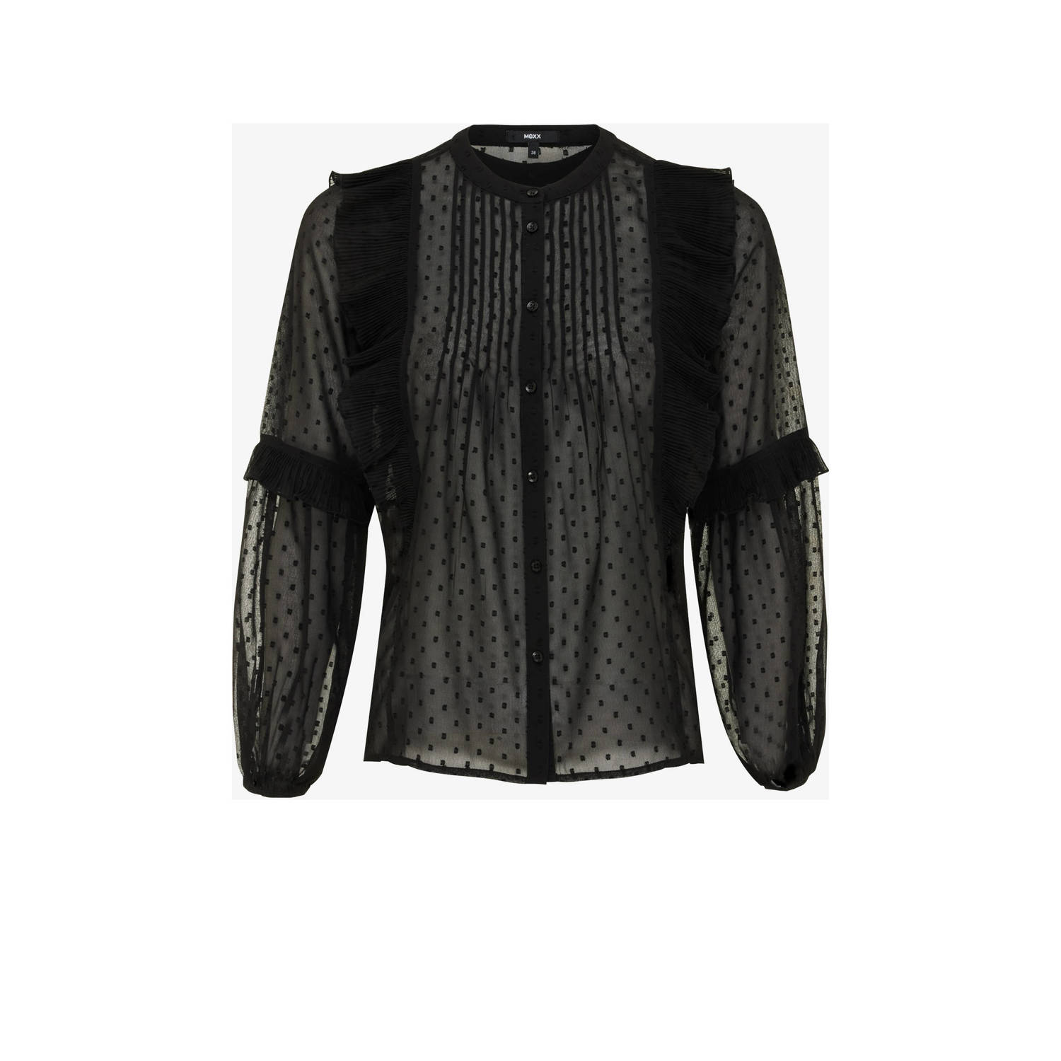 Mexx semi-transparante blouse zwart