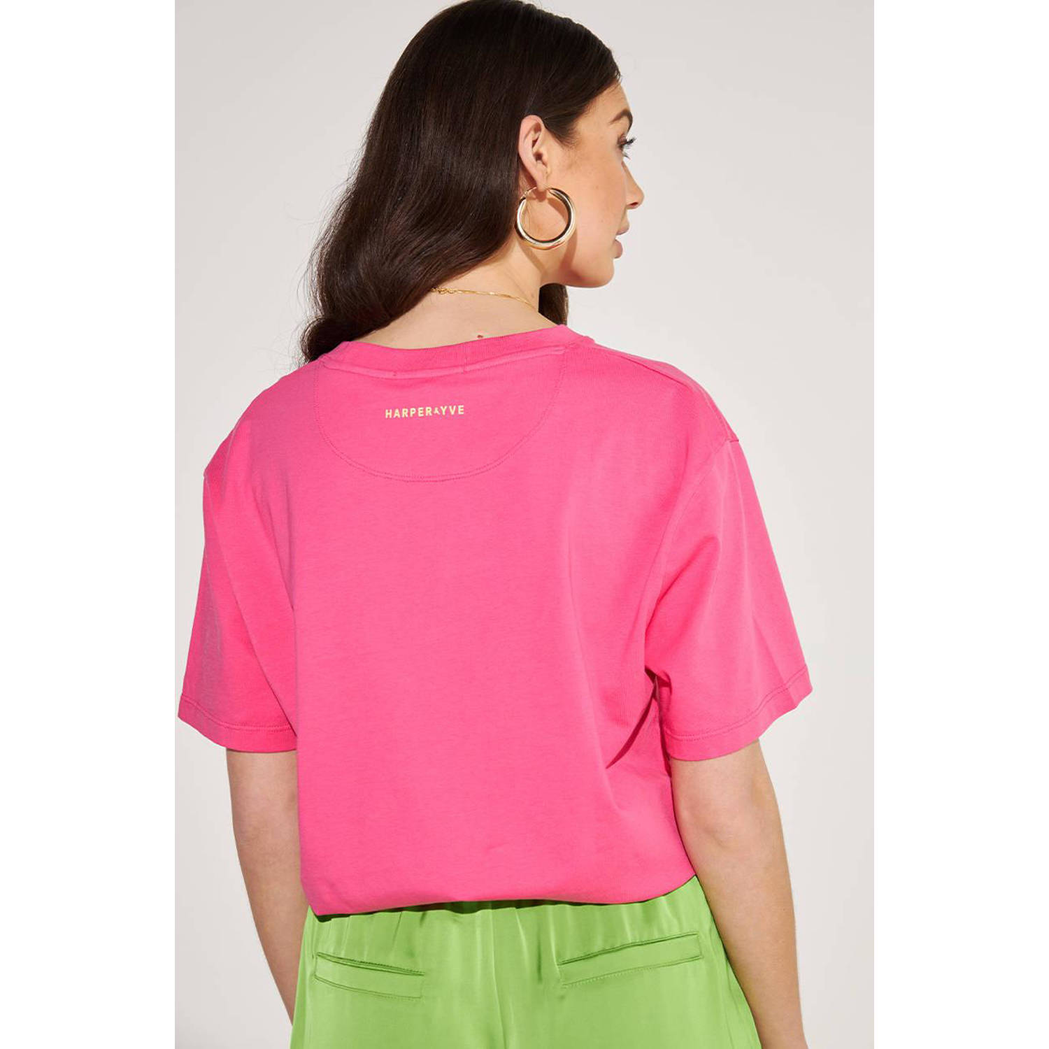 HARPER & YVE T-shirt met printopdruk TROPICAL roze