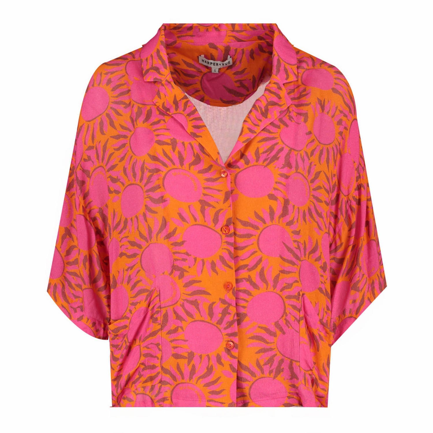 HARPER & YVE blouse met all over print MAE oranje roze