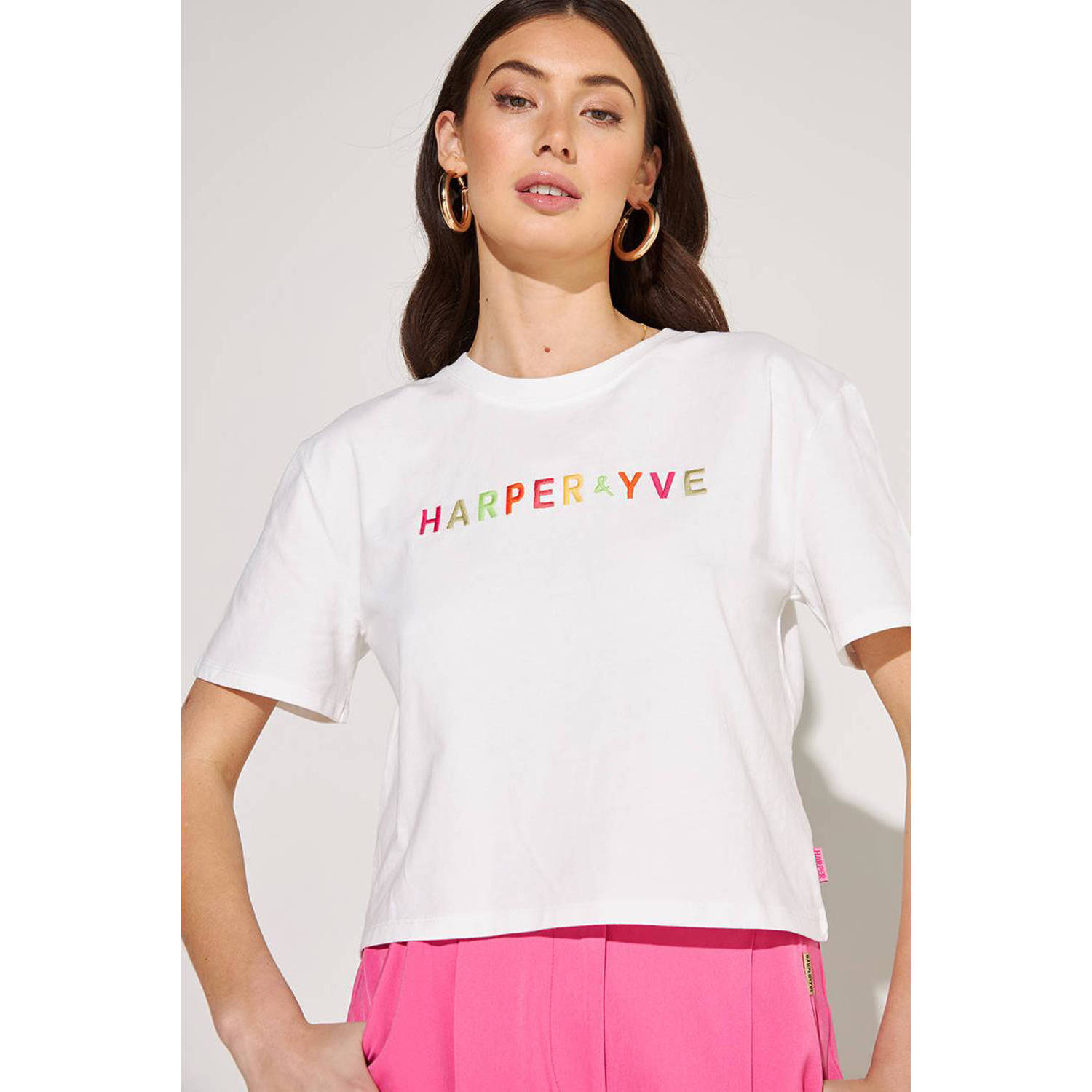 Harper & Yve Casual Wit T-shirt Harper-ss White Dames