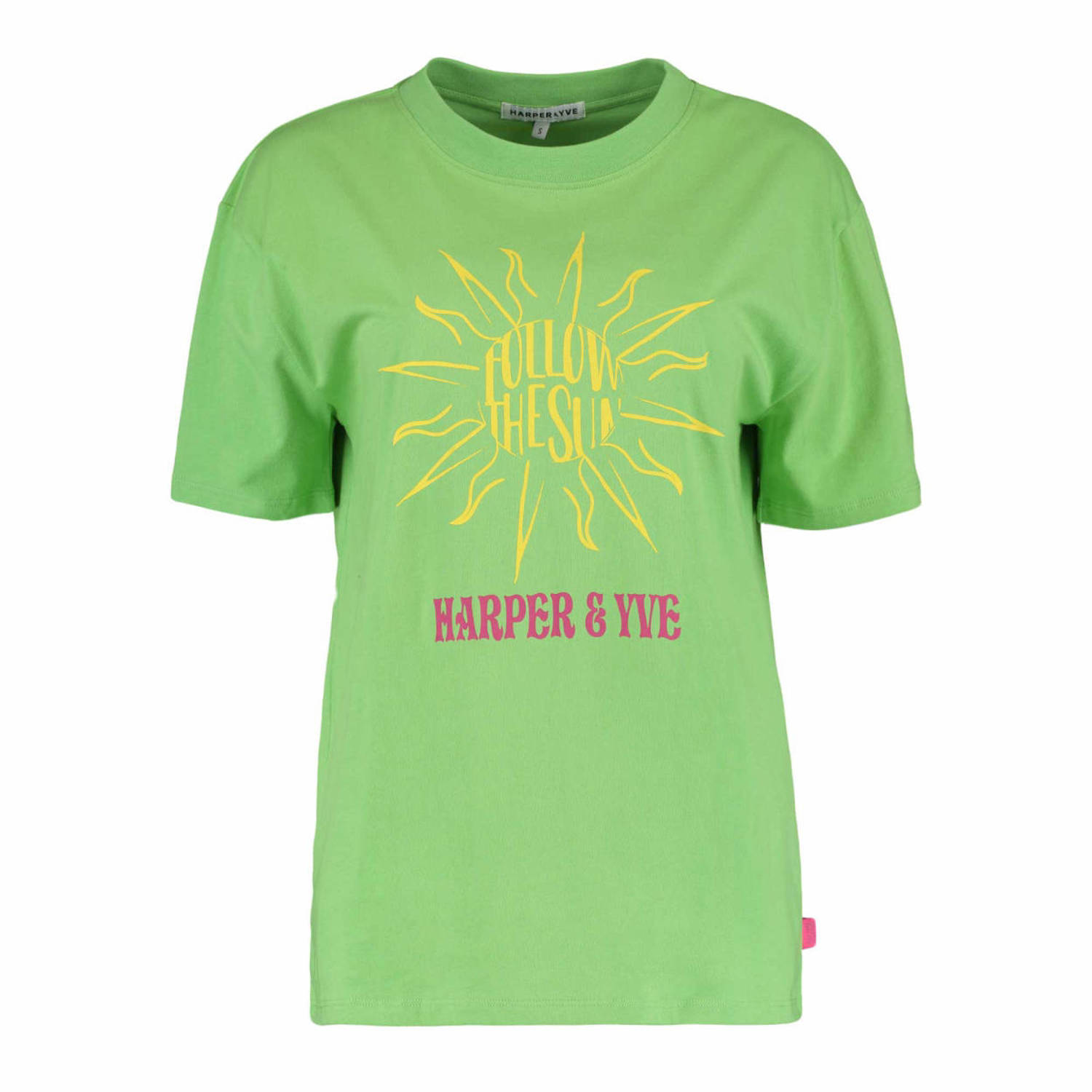 HARPER & YVE T-shirt met printopdruk FOLLOWTHESUN groen
