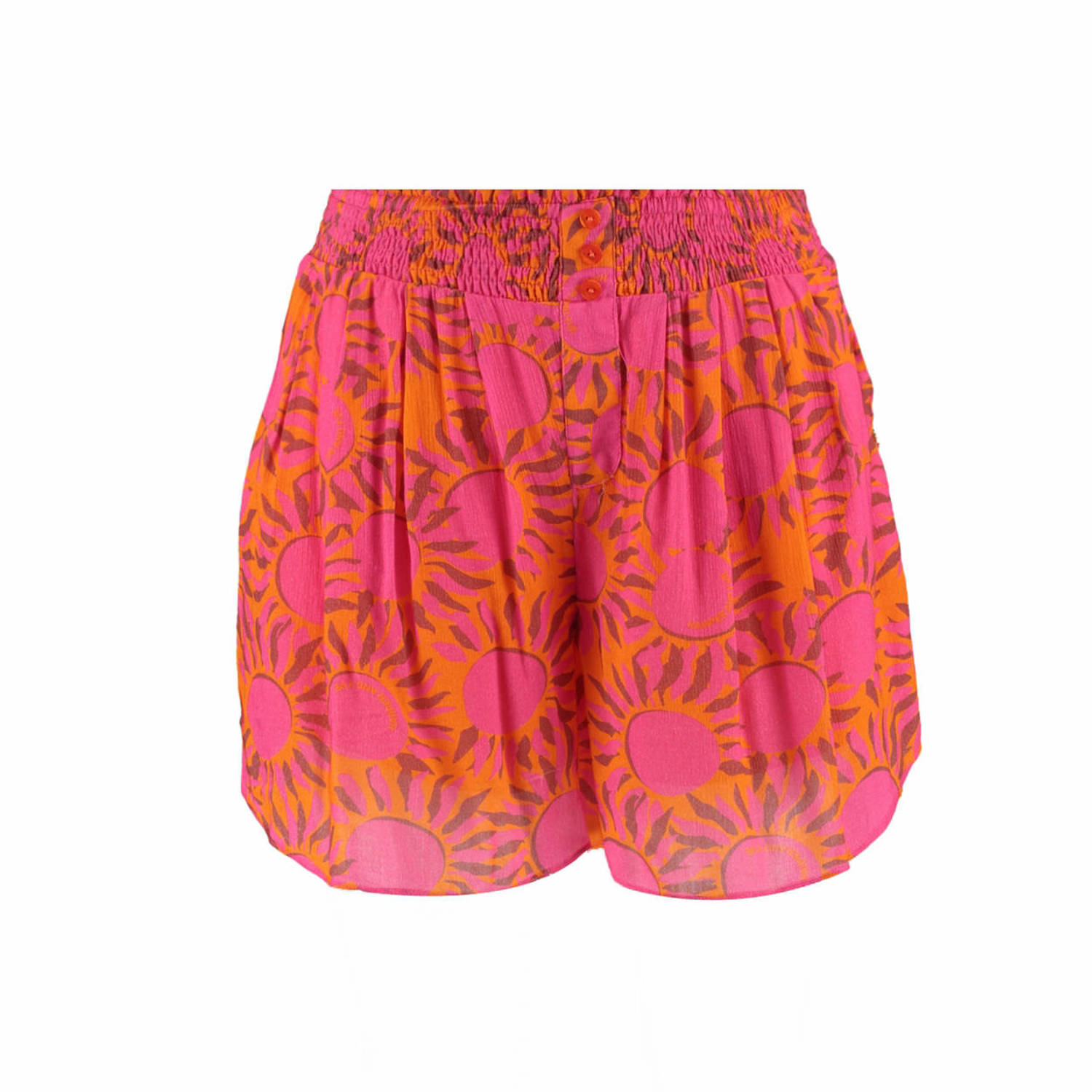 HARPER & YVE high waist short met all over print MAE oranje roze