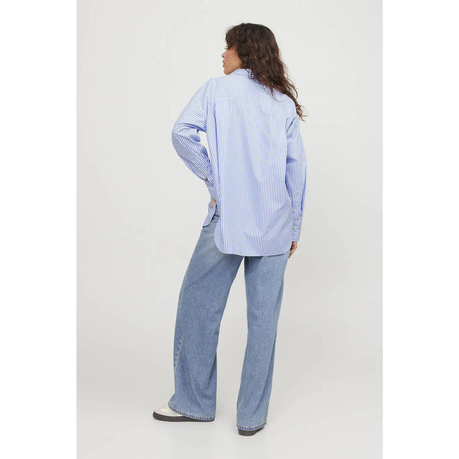 JJXX gestreepte blouse JXJAMIE blauw wit