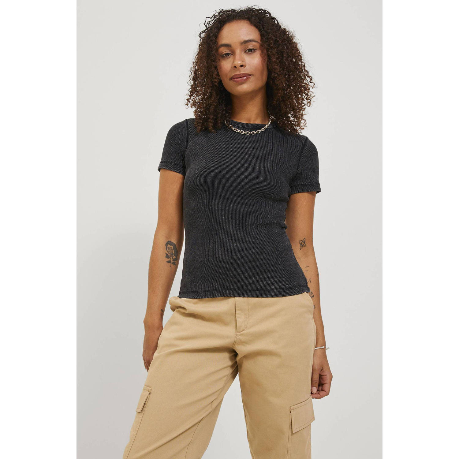 JJXX ribgebreid T-shirt JXFRANKIE