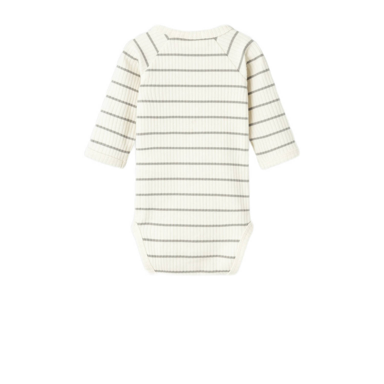 LIL' ATELIER BABY gestreepte romper NBMKAIL ecru grijs