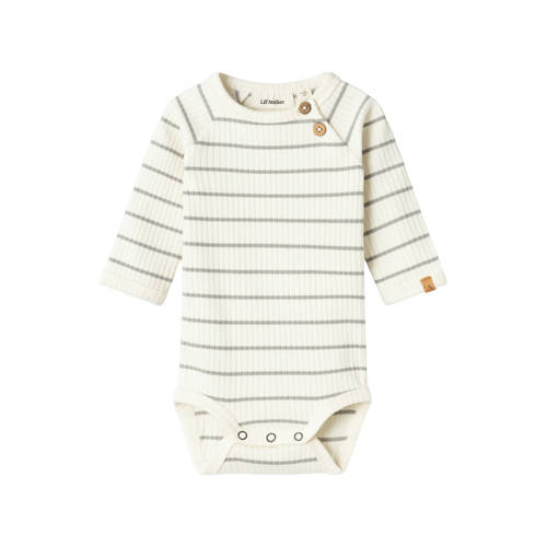 LIL' ATELIER BABY gestreepte romper NBMKAIL ecru/grijs afbeelding