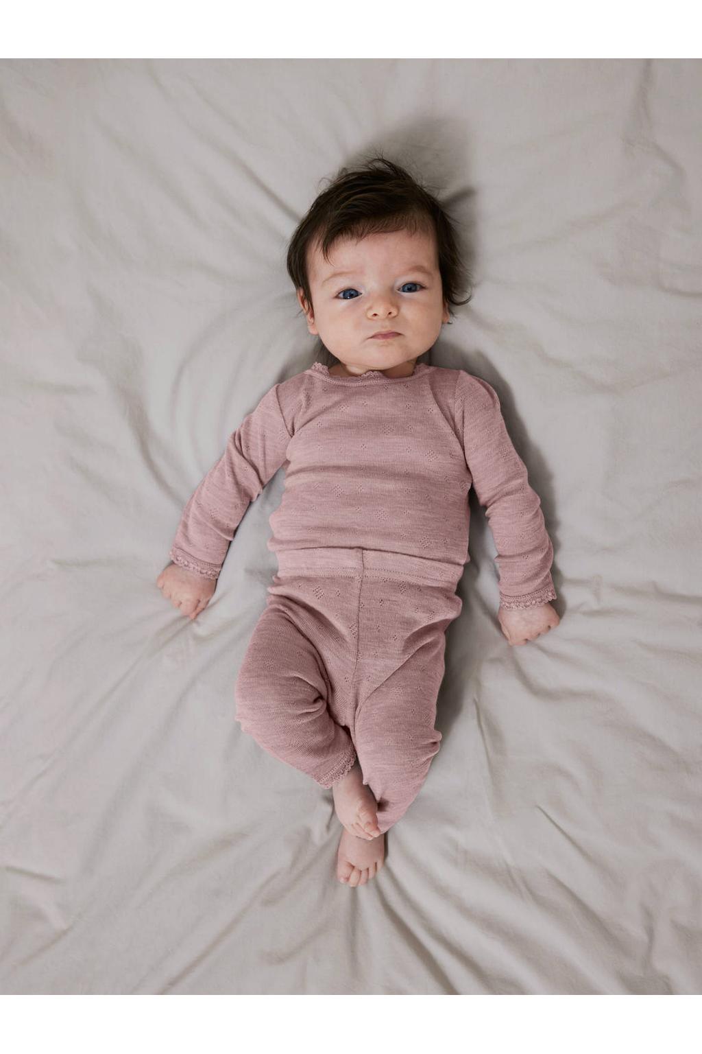 NAME IT BABY wollen romper - roze
