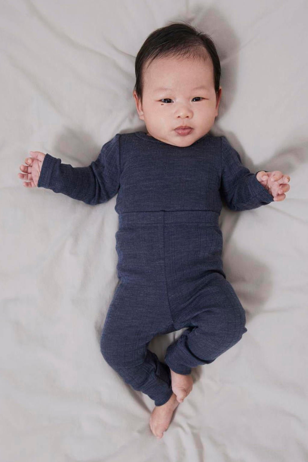 NAME IT BABY wollen romper - donkerblauw
