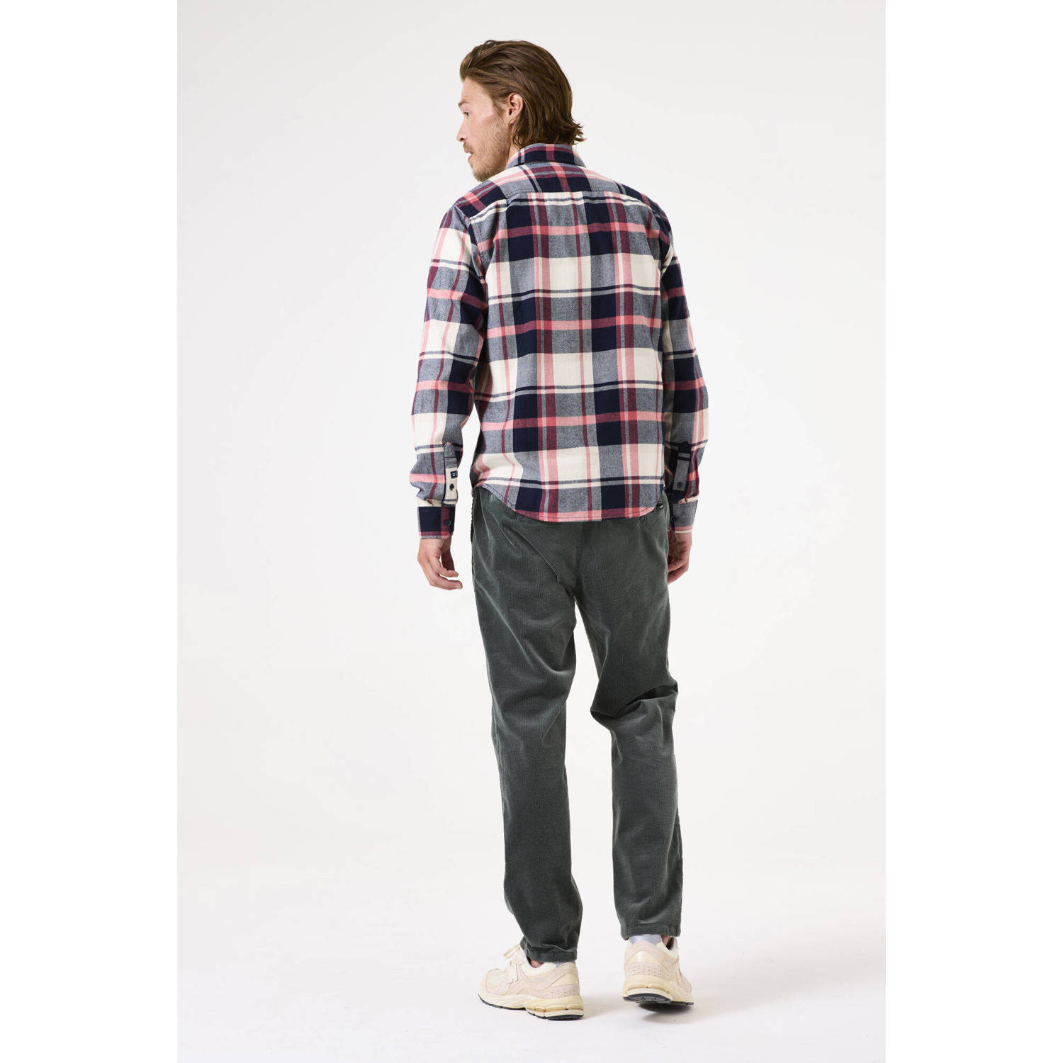 Garcia geruit regular fit overhemd rood