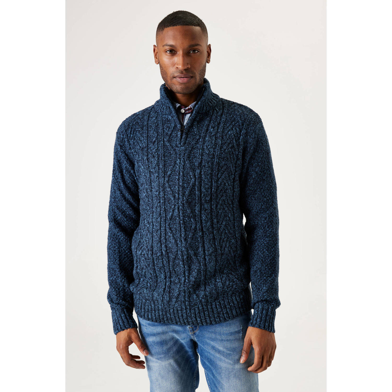 Garcia gebreide trui donkerblauw