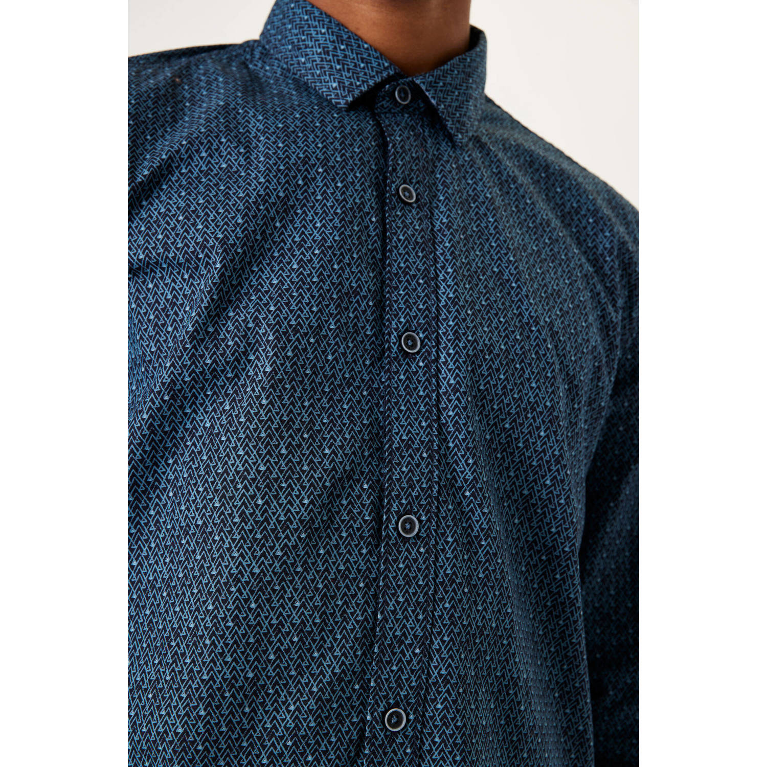 Garcia regular fit overhemd met all over print dark moon