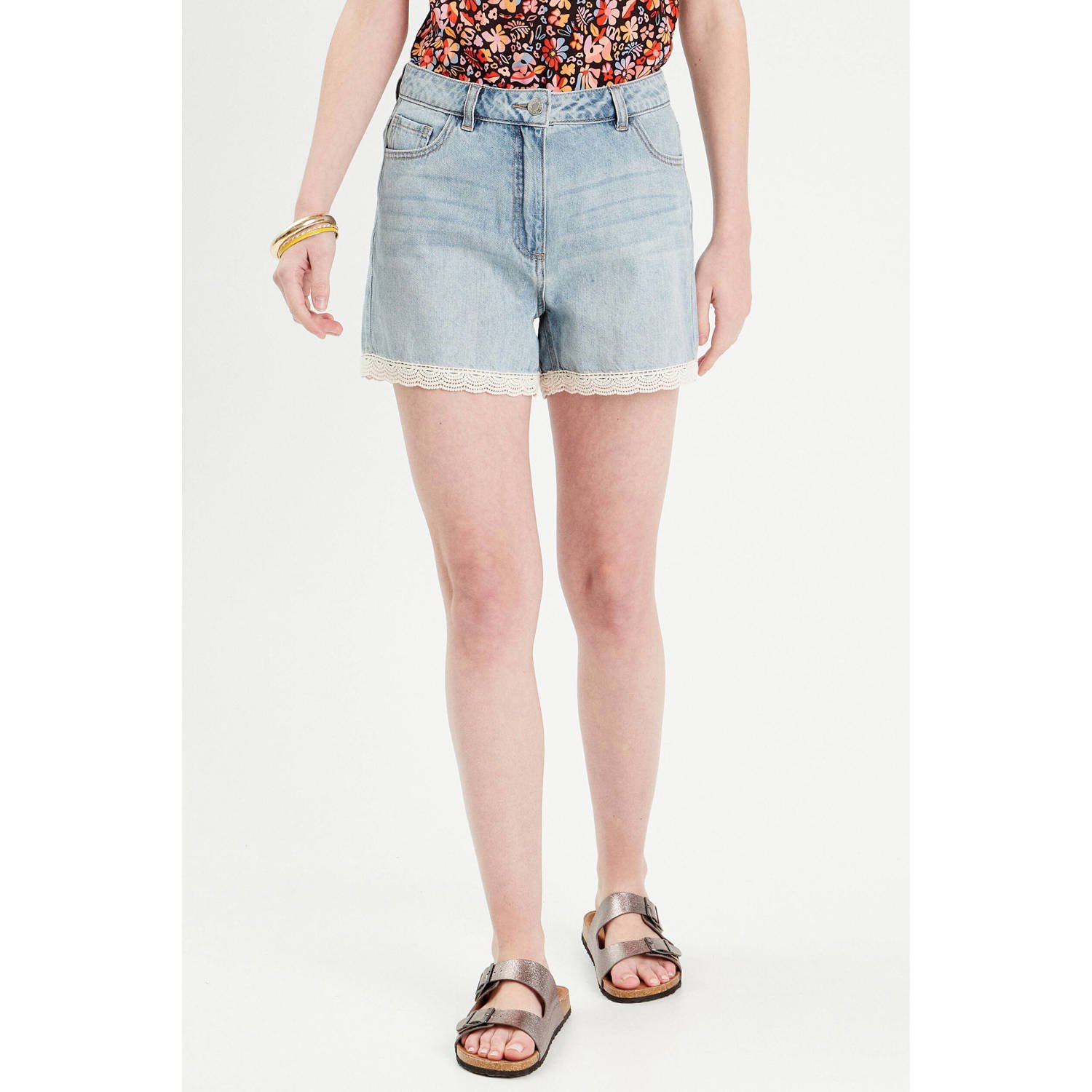 Cache denim regular waist short light blue denim