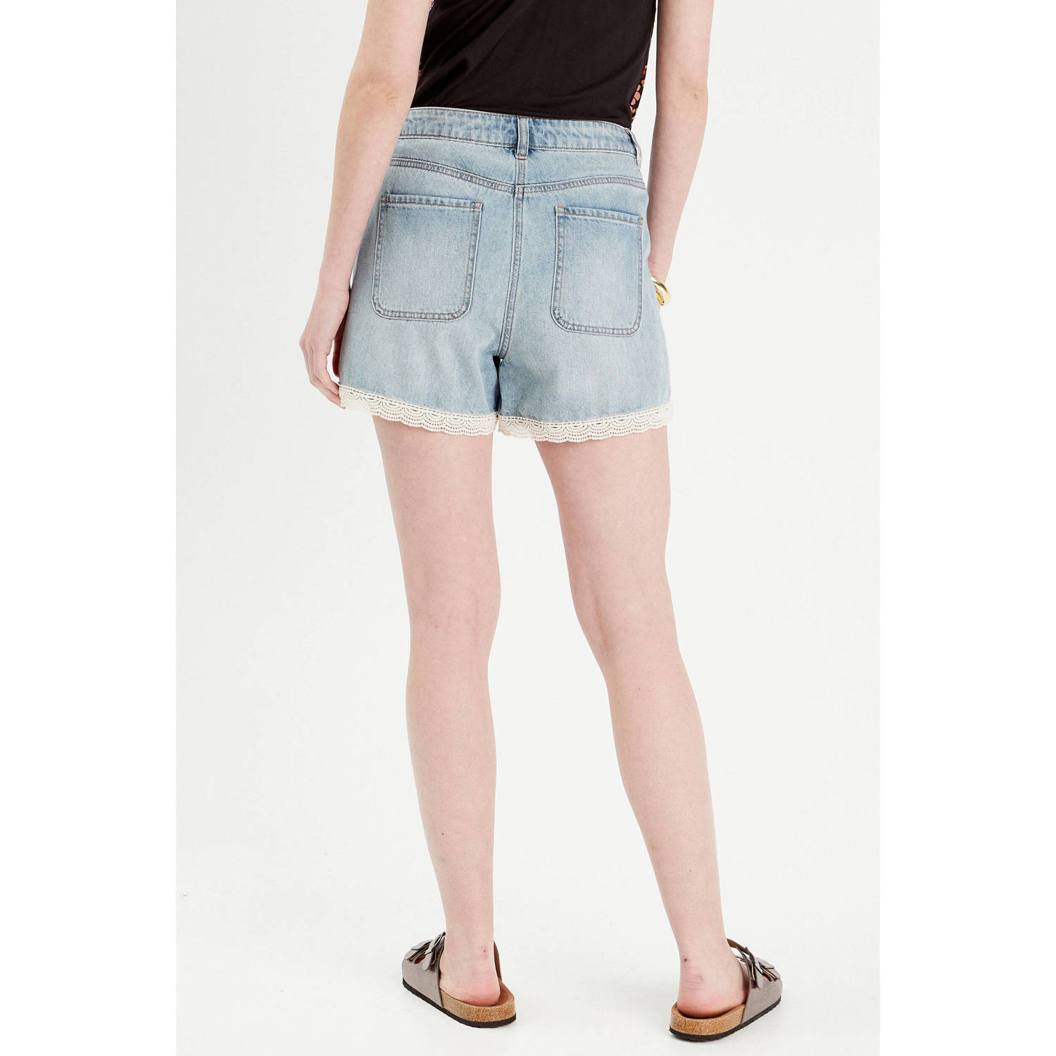 Cache denim regular waist short light blue denim