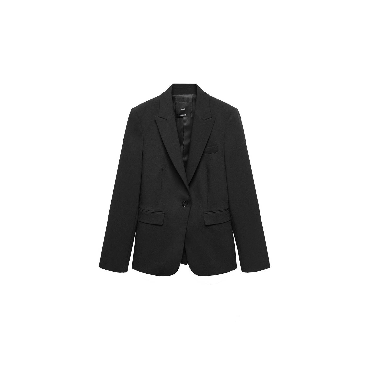 Mango rechtvallende blazer zwart