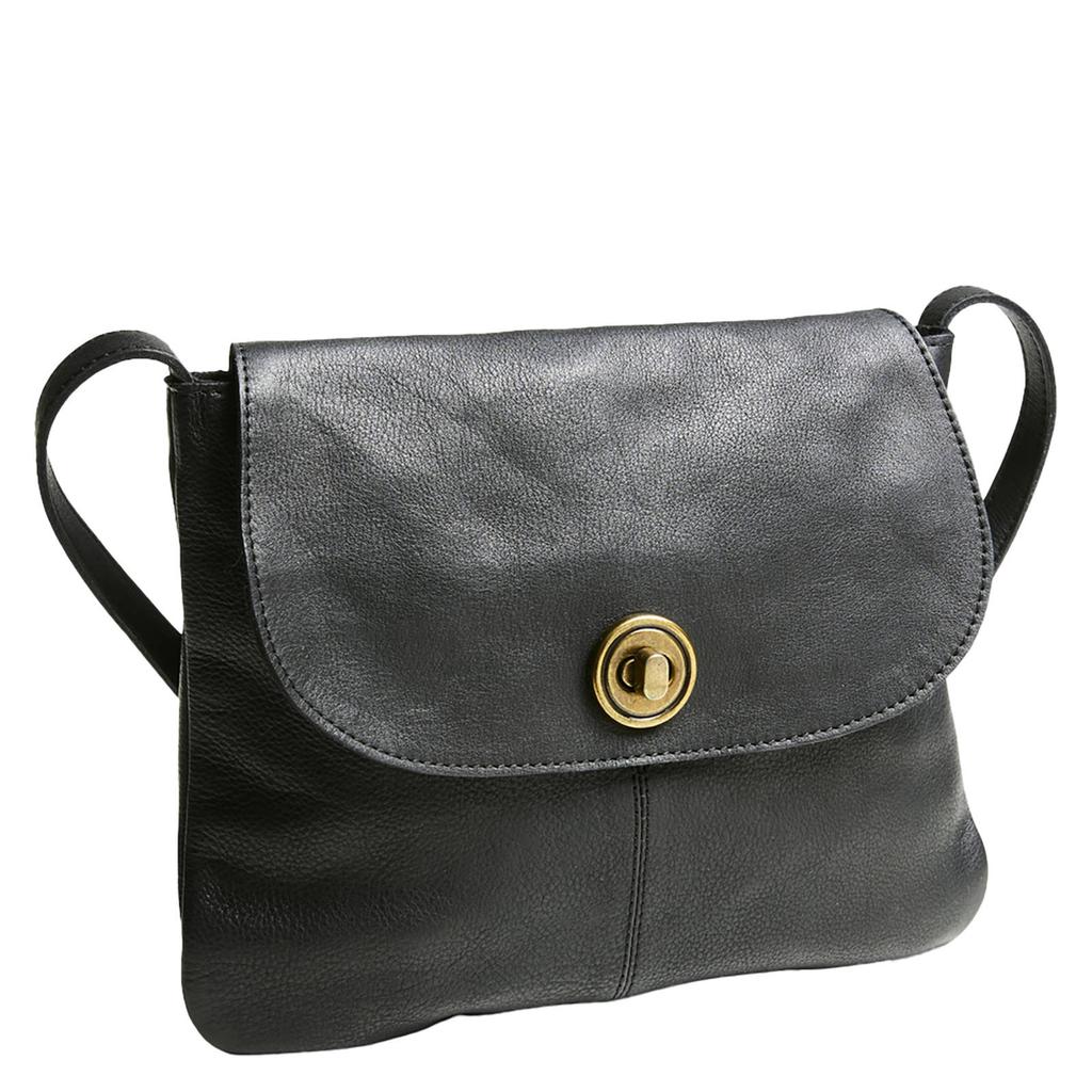 PIECES leren crossbody tas PCTOTALLY zwart