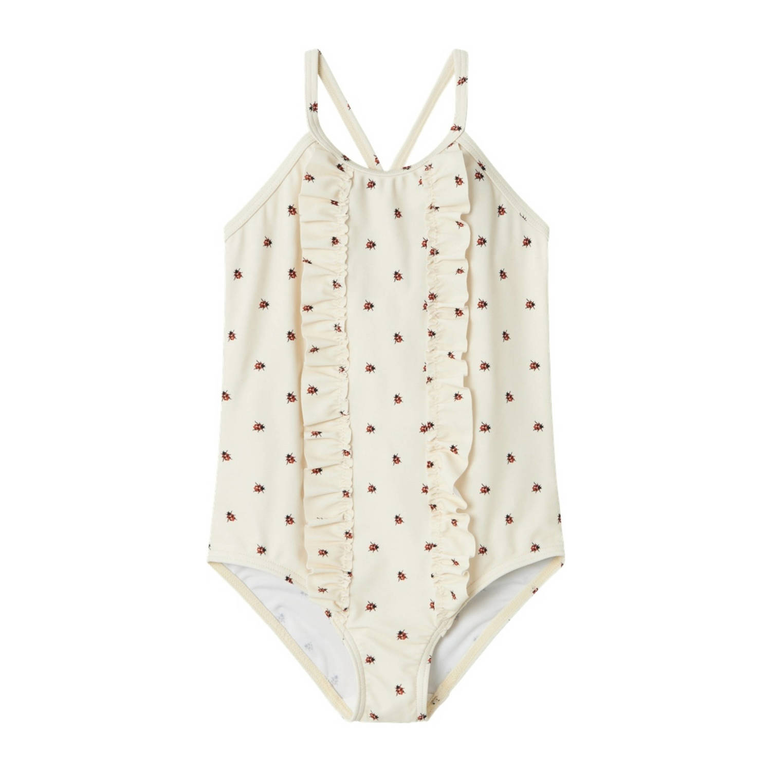 LIL' ATELIER Meisjes Zwemkleding Nmfhelga Swimsuit Gebroken Wit