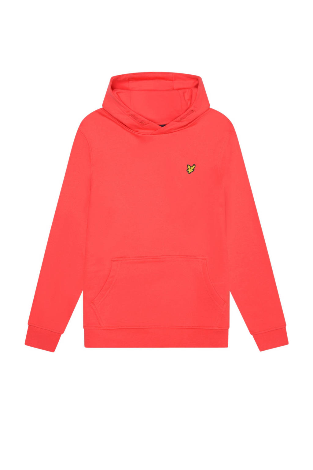 Rode jongens Lyle & Scott sweater van katoen met effen, lange mouwen en capuchon