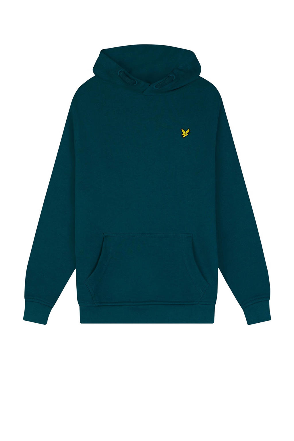 Blauwe jongens Lyle & Scott sweater van katoen met effen, lange mouwen en capuchon