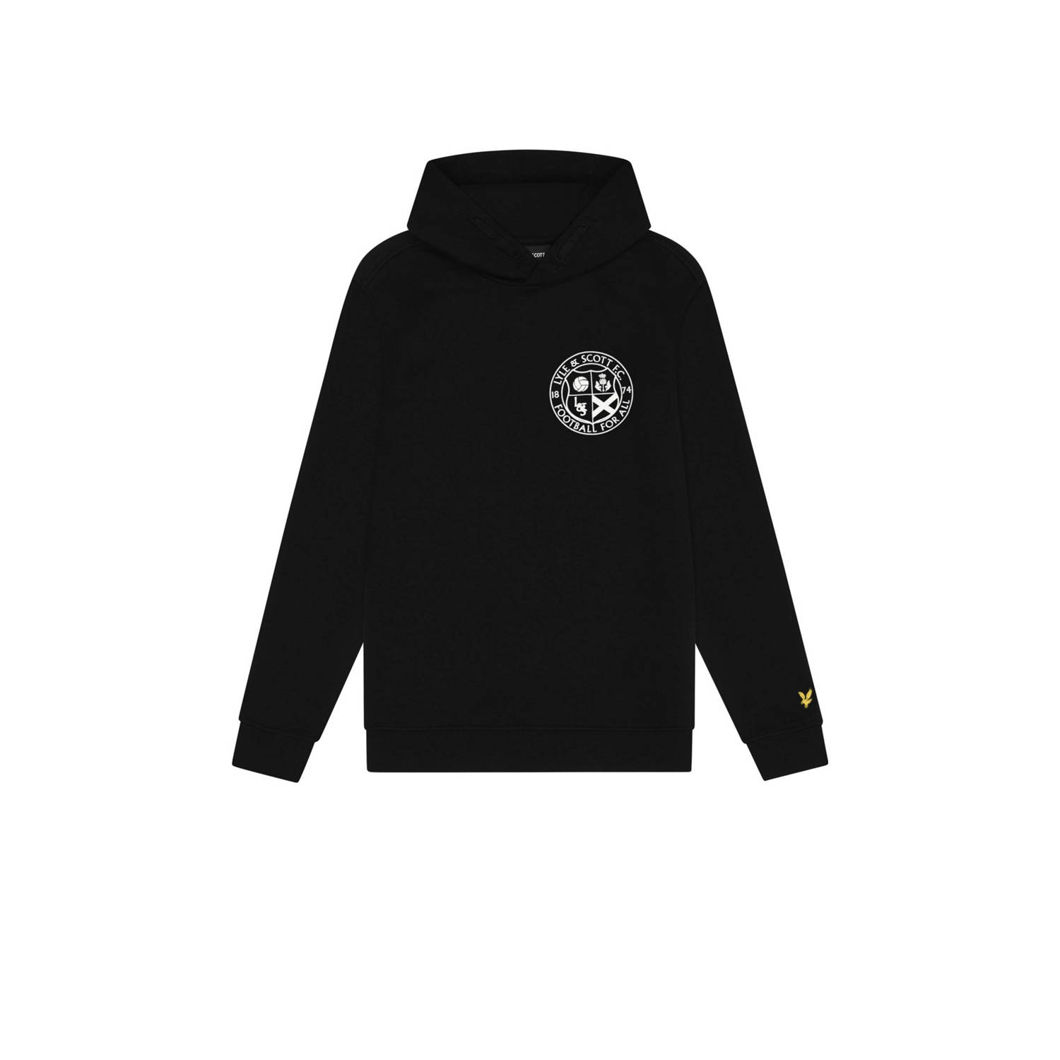 Lyle & Scott hoodie met printopdruk zwart Sweater Jongens Katoen Capuchon 134 140