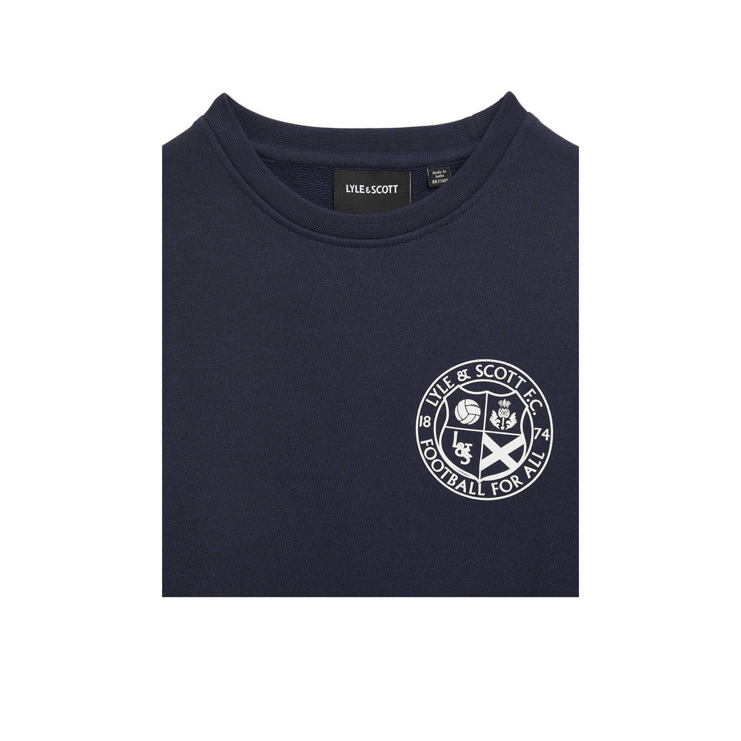 Lyle & Scott sweater met printopdruk donkerblauw