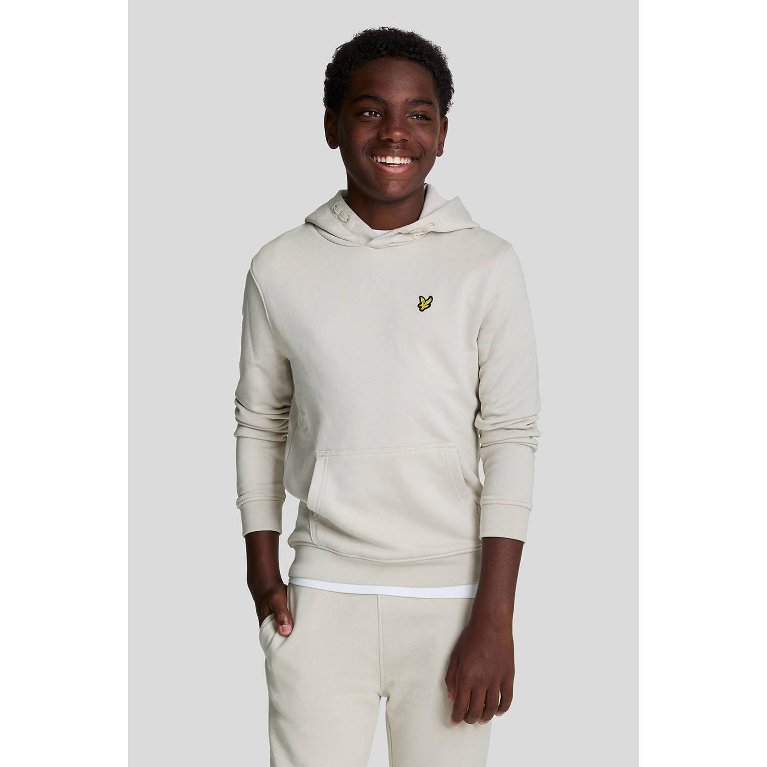 Lyle & Scott sweater Beige Jongens Katoen Capuchon Effen 140 146