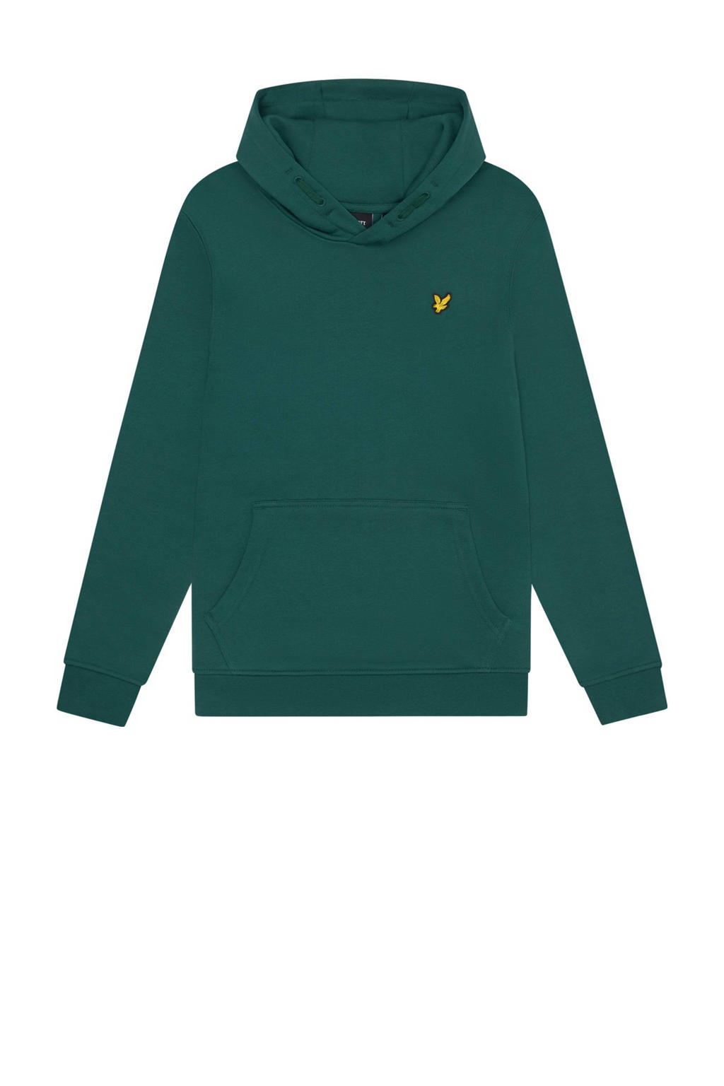 Groene jongens Lyle & Scott sweater van katoen met effen, lange mouwen en capuchon