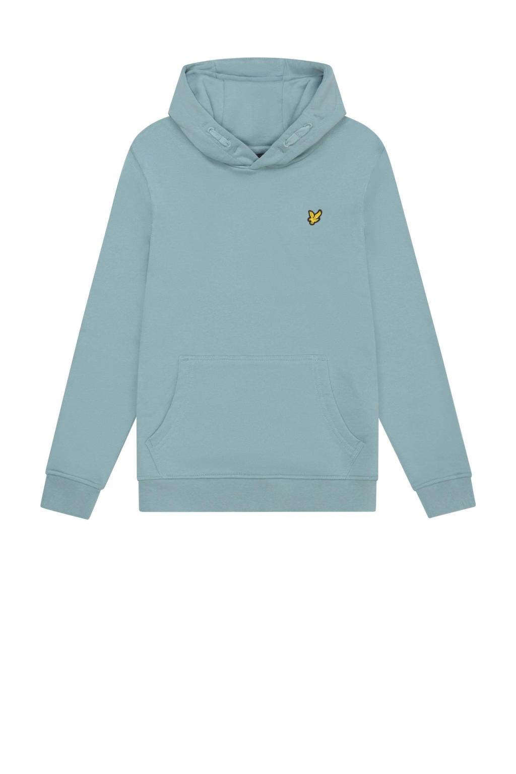 Blauwe jongens Lyle & Scott sweater van katoen met effen, lange mouwen en capuchon