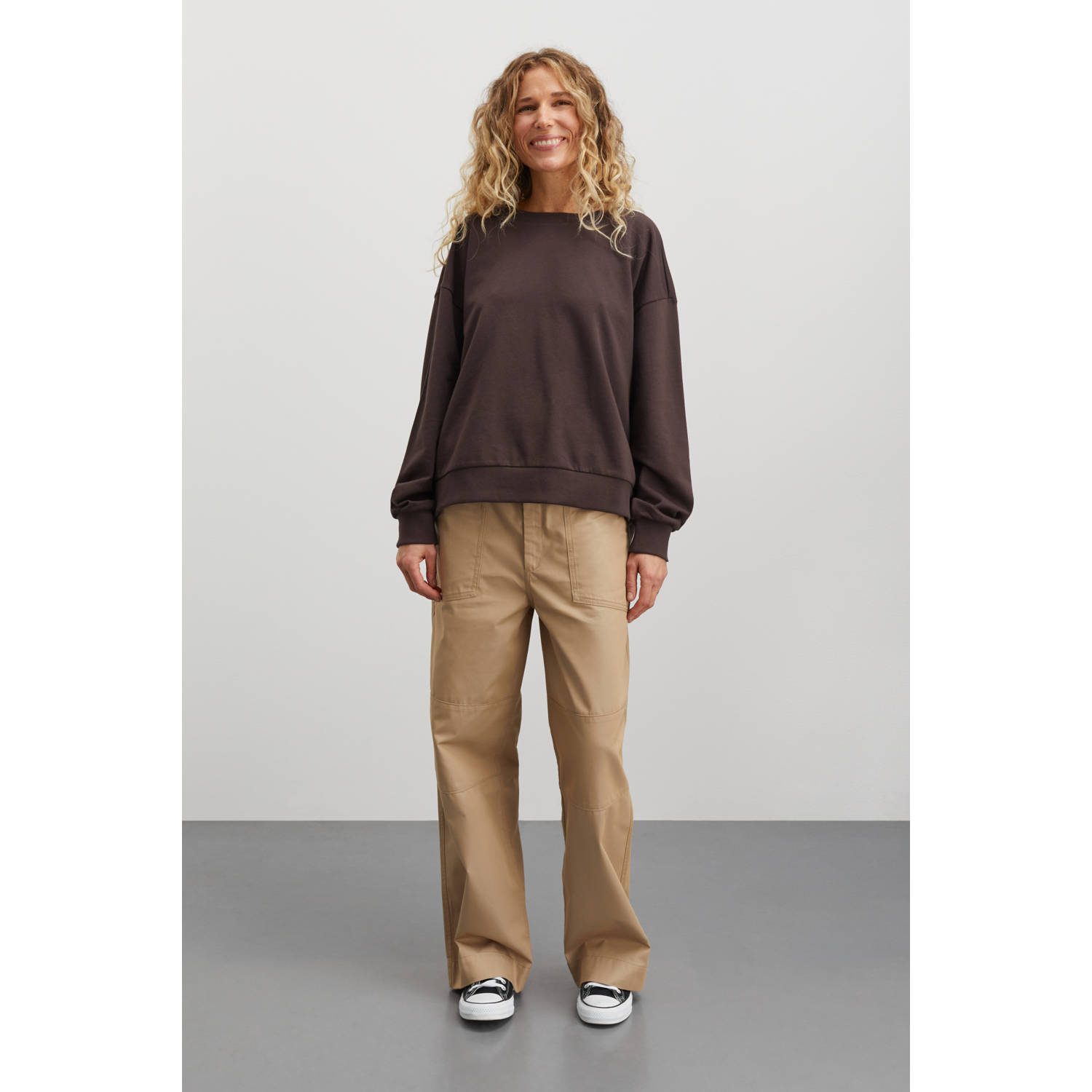 MADS NØRGAARD COPENHAGEN low waist straight fit broek Alto Twill Krauer Pants beige