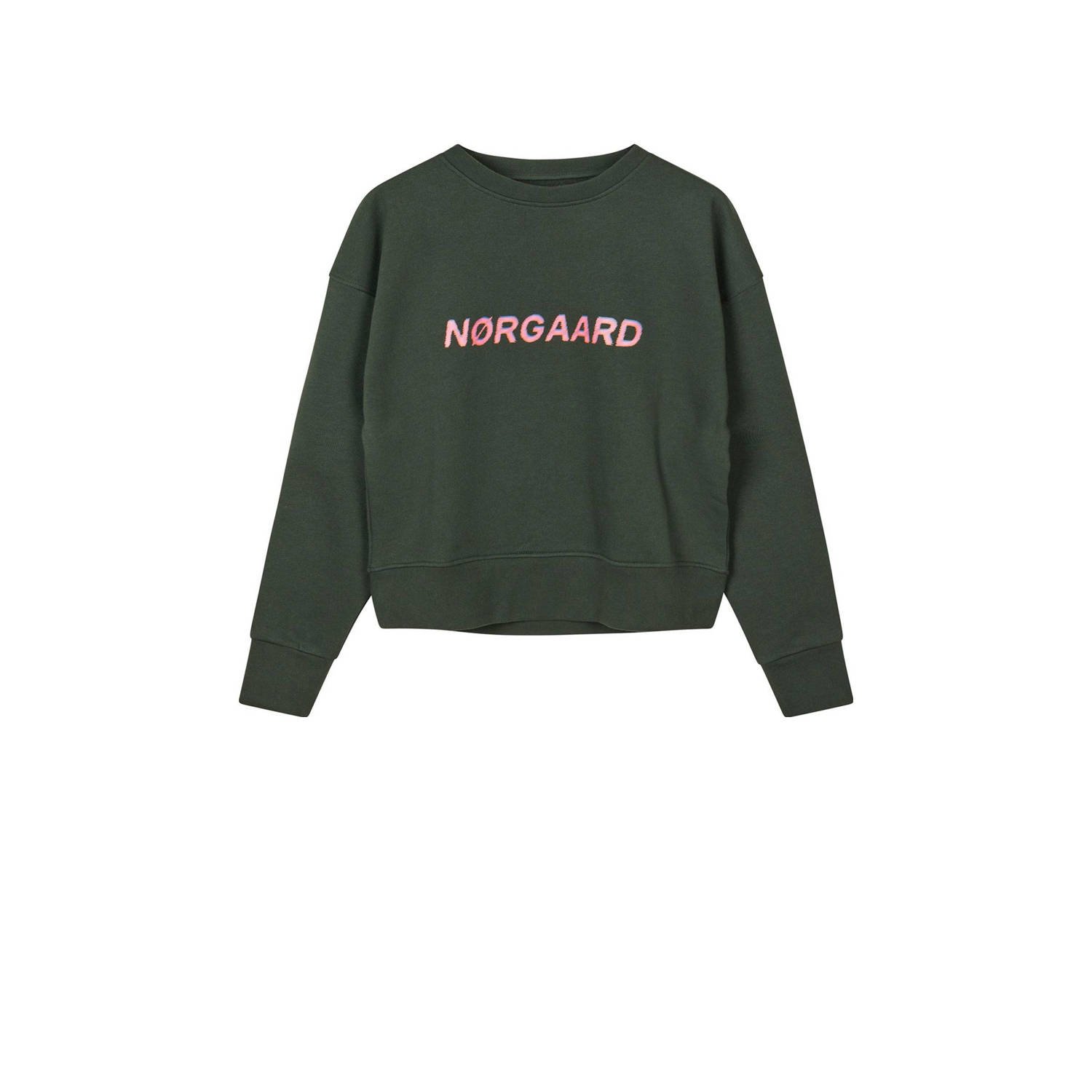 Mads Nørgaard Zachte Sweatshirt Tilvina Sassafras Unexplored Green Dames