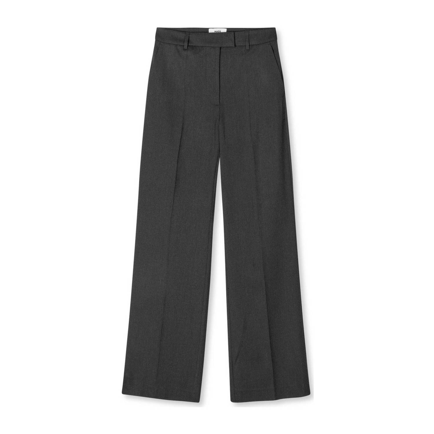 MADS NØRGAARD COPENHAGEN high waist straight fit broek Fulva Perry Pants antraciet