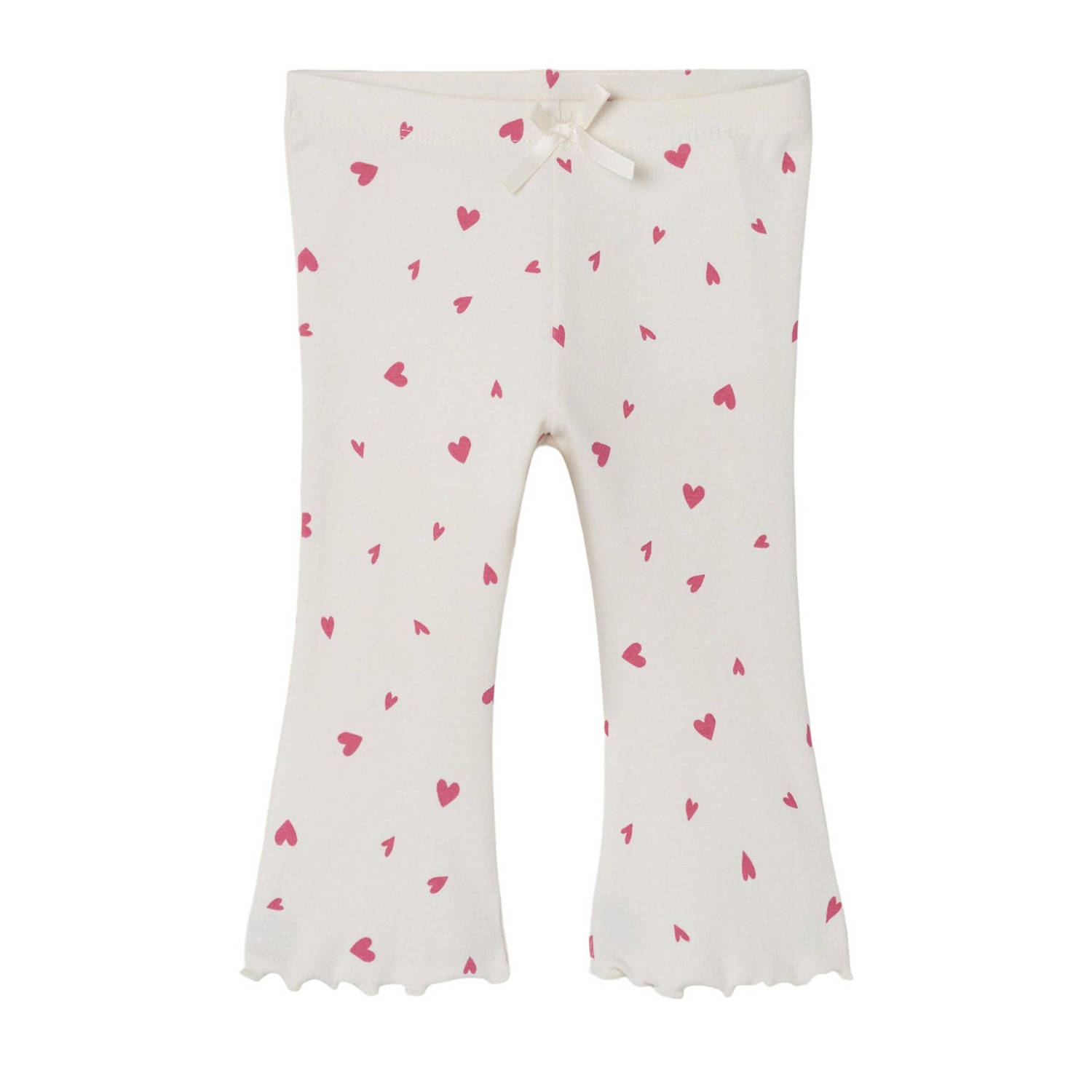 Name it BABY broek met hartjes ecru roze Meisjes Biologisch katoen 56