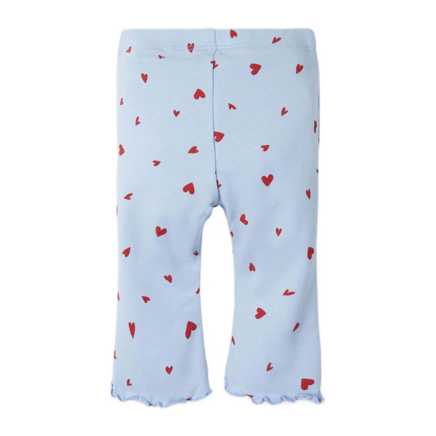 NAME IT BABY broek met hartjes lichtblauw rood