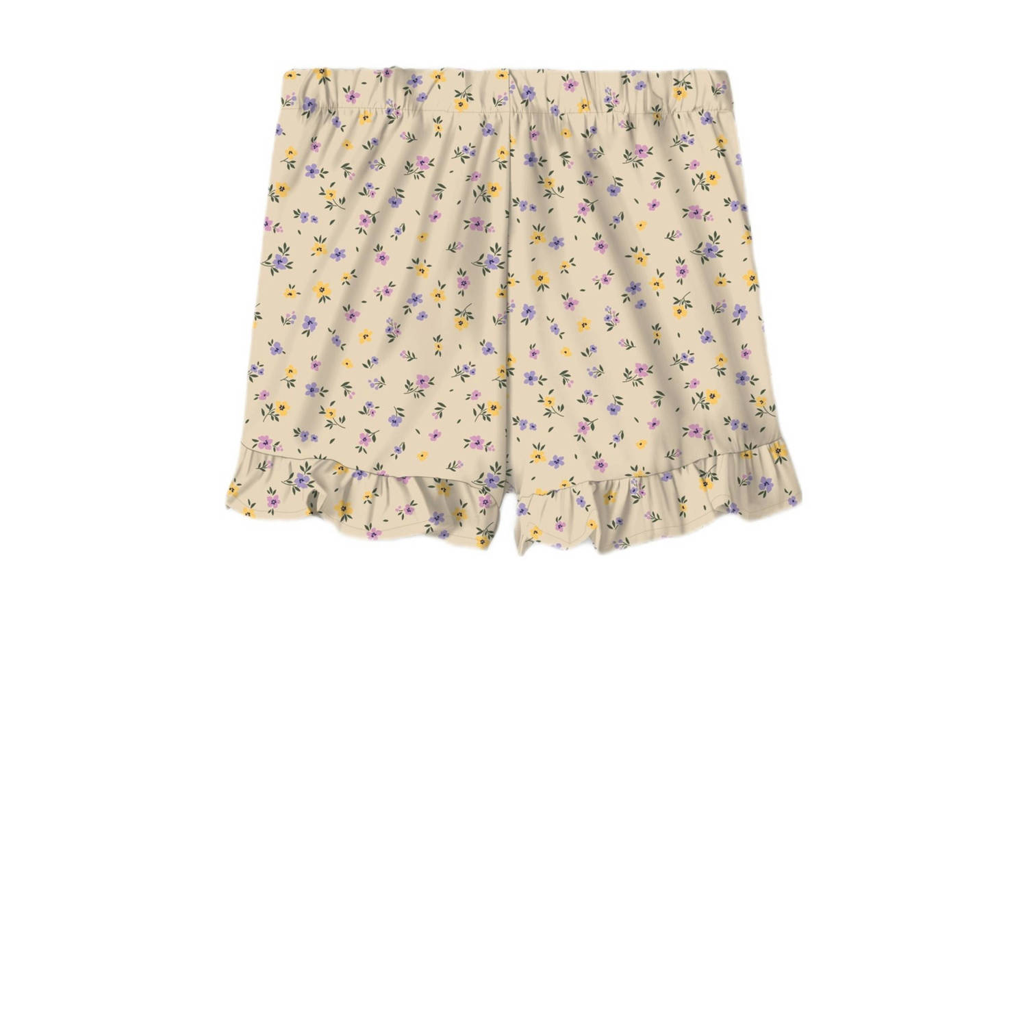 NAME IT MINI skort NMFVINAYA met all over print en volant ecru lila geel