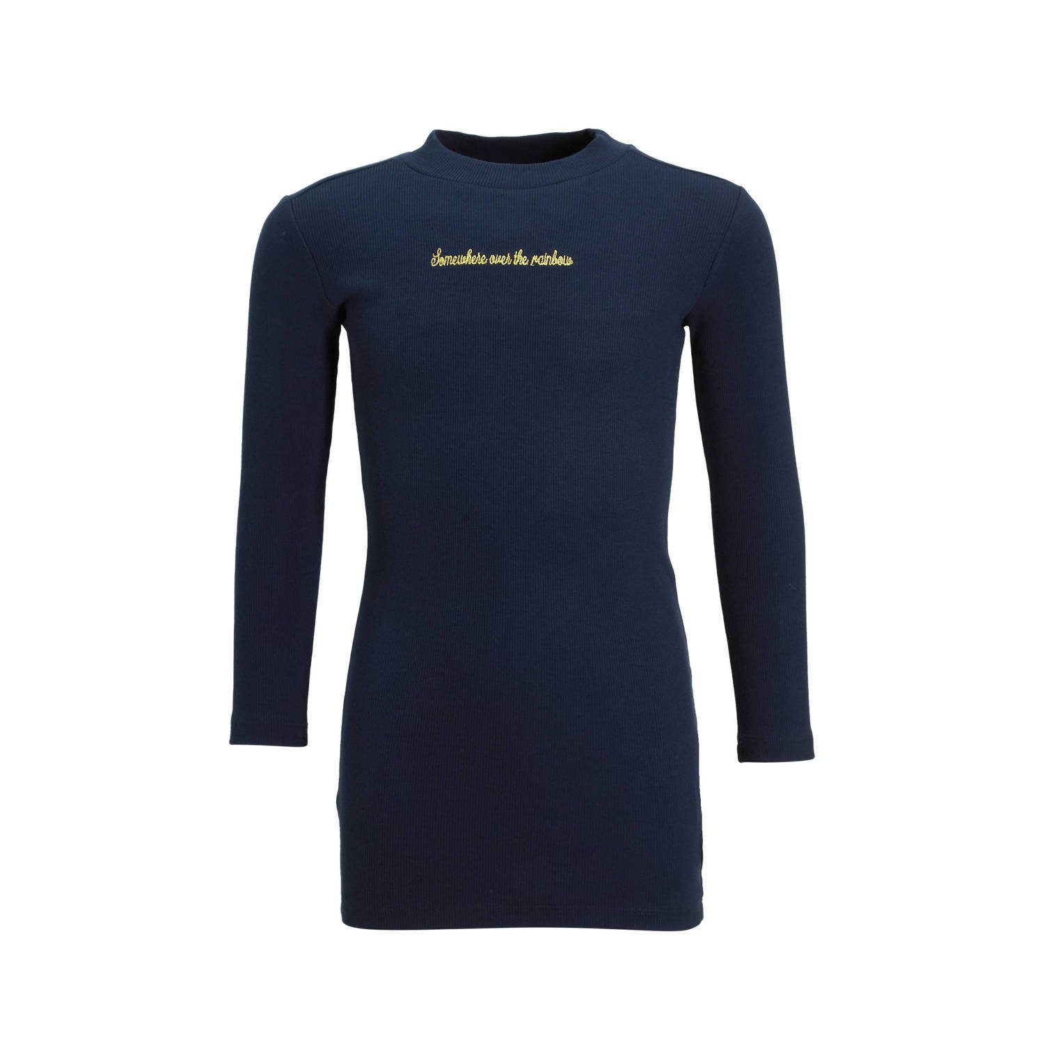 Orange Stars ribgebreide jurk Reem donkerblauw