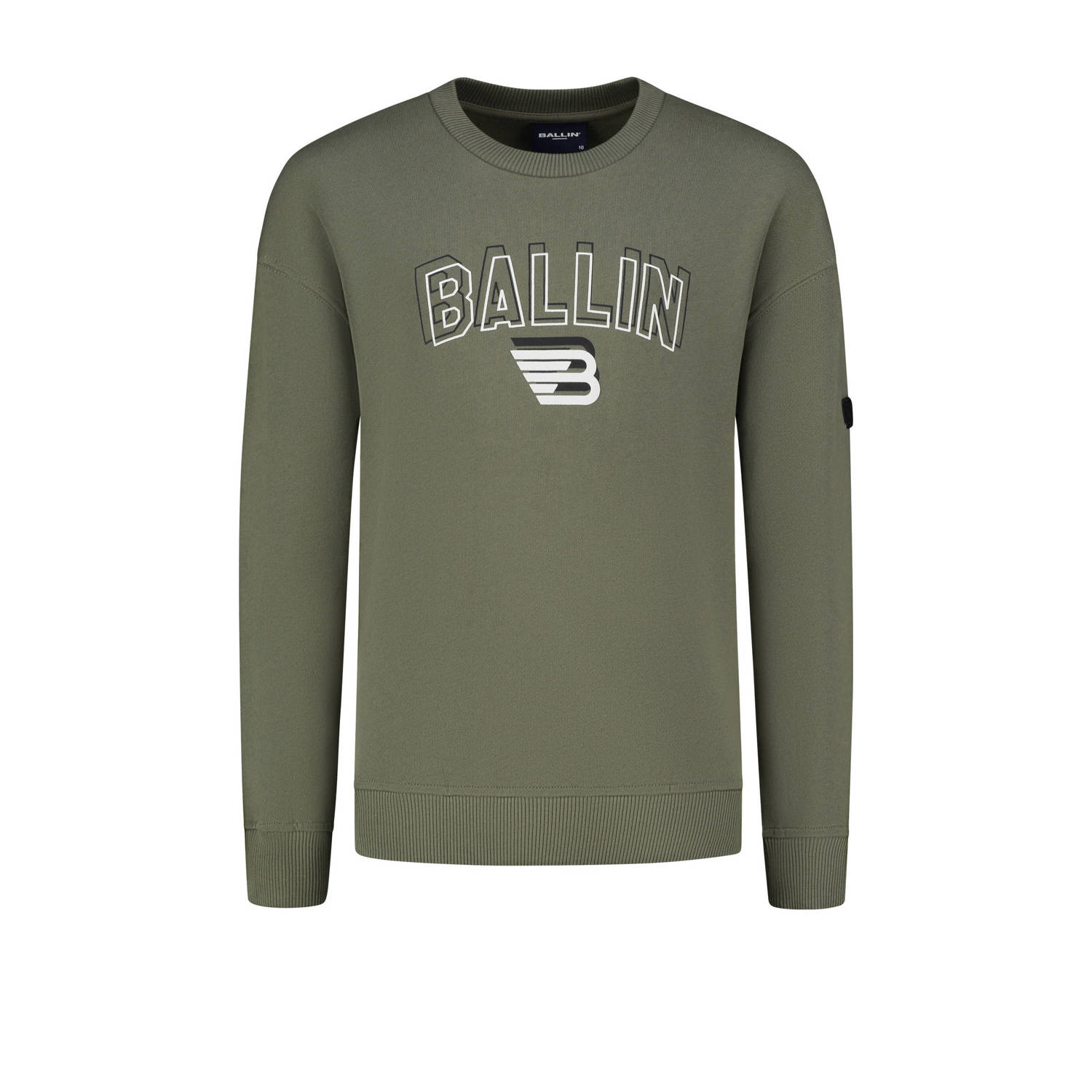 Ballin sweater met logo leger groen