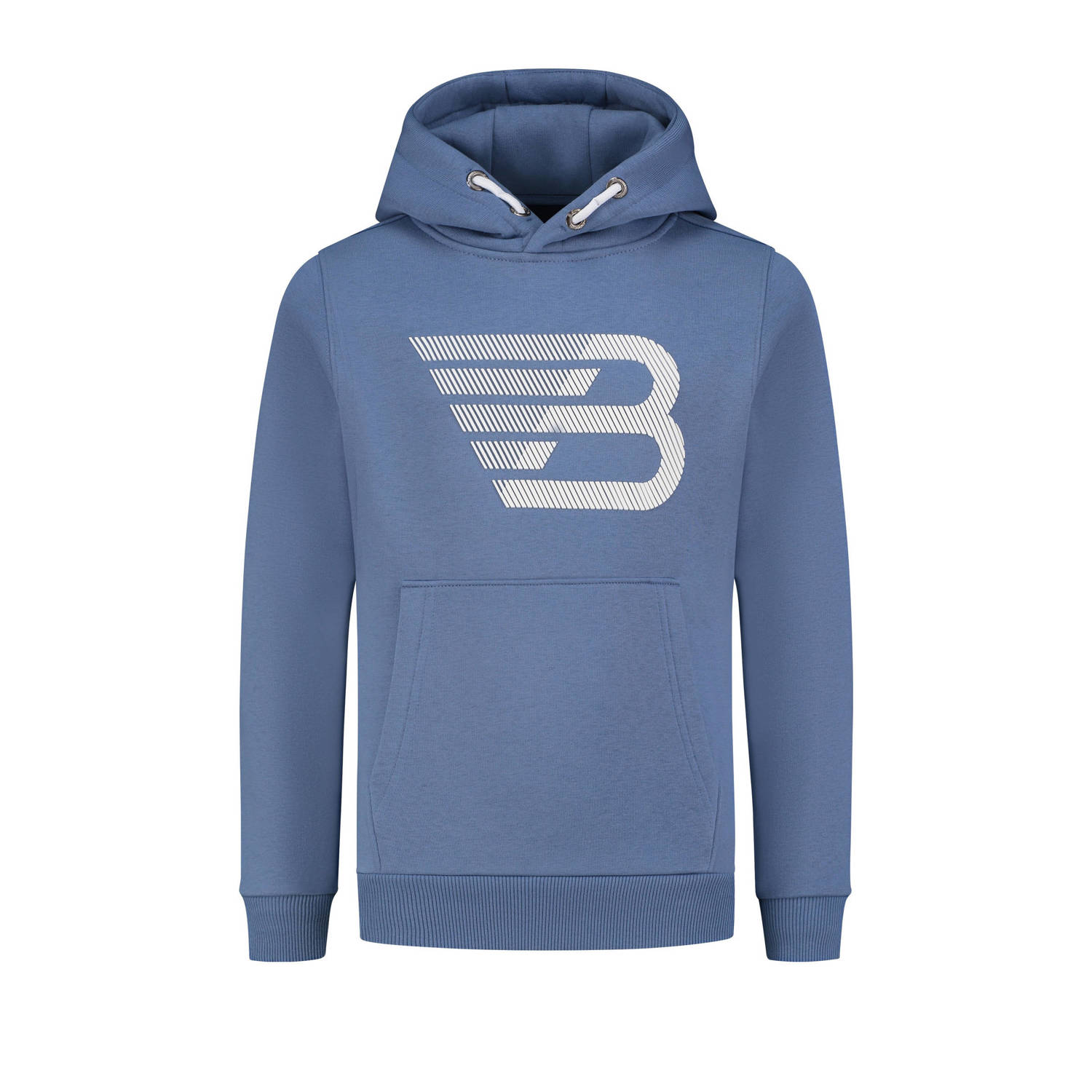 Ballin sweater met logo grijsblauw wit