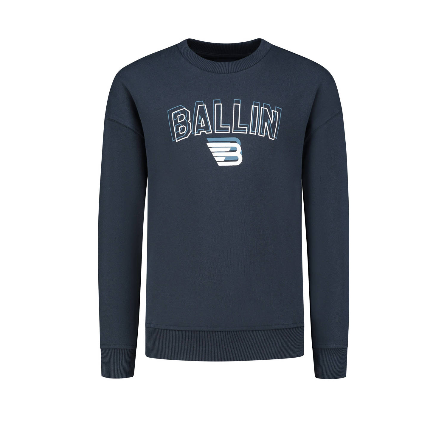 Ballin sweater met logo donkerblauw