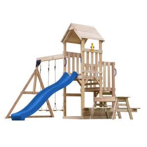Mette Swing Set with Double Swing and Picnic Table