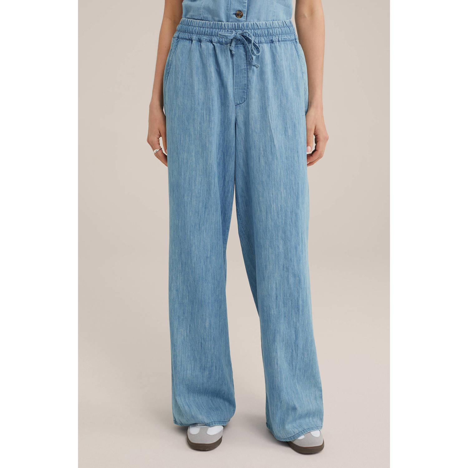 WE Fashion Blue Ridge wide leg jeans light blue denim