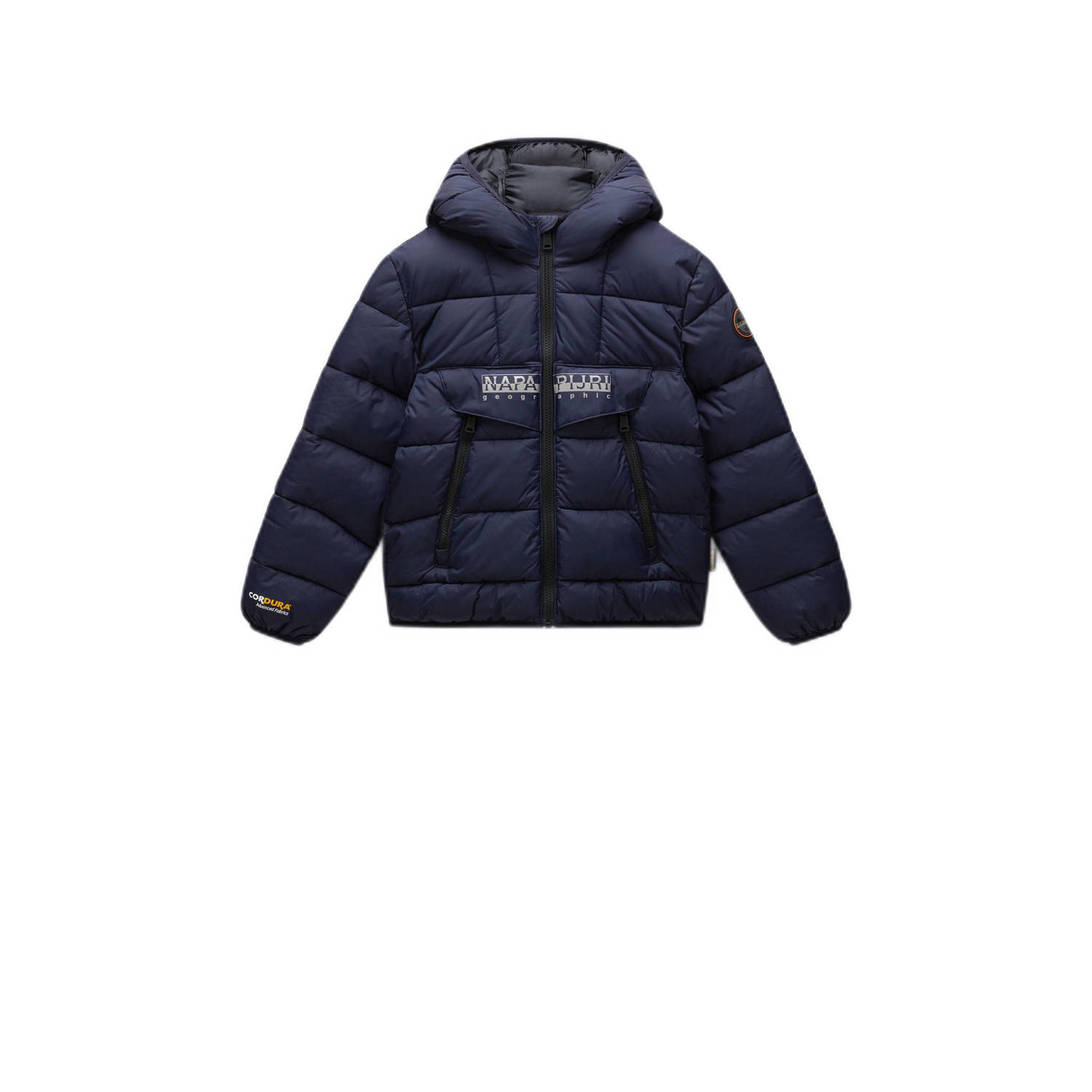 Napapijri gewatteerde winterjas met logo blauw