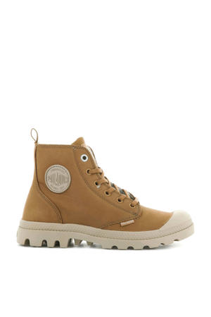 Pampa Hi Zip Wool  leren sneakers camel