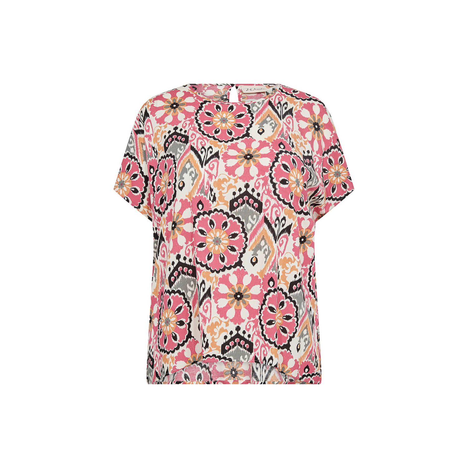 Wasabiconcept top met all over print roze